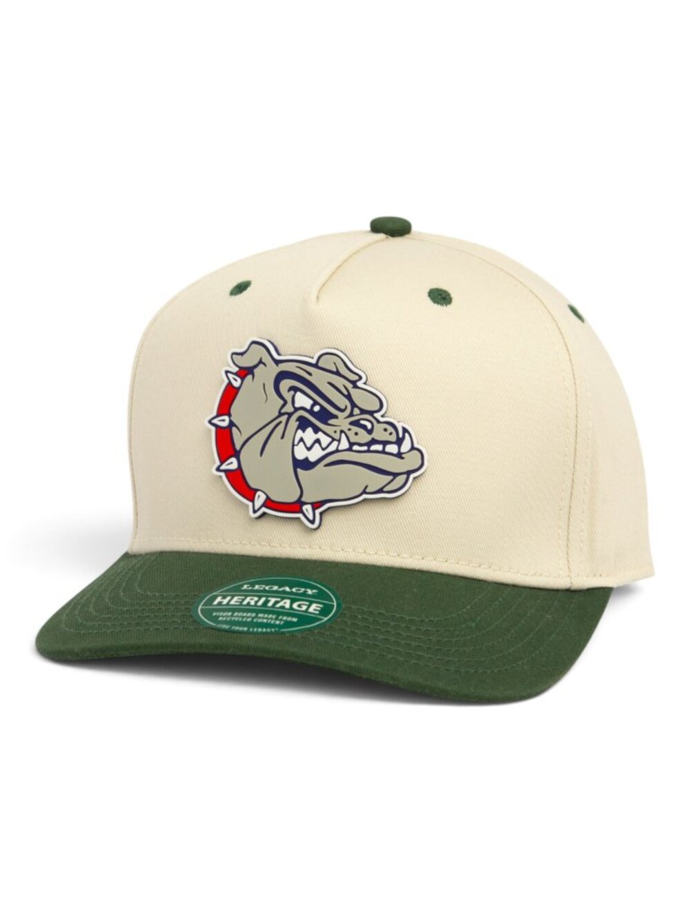Gonzaga Bulldogs 3D Two-Tone Snapback Twill Hat- Stone/ Dark Green